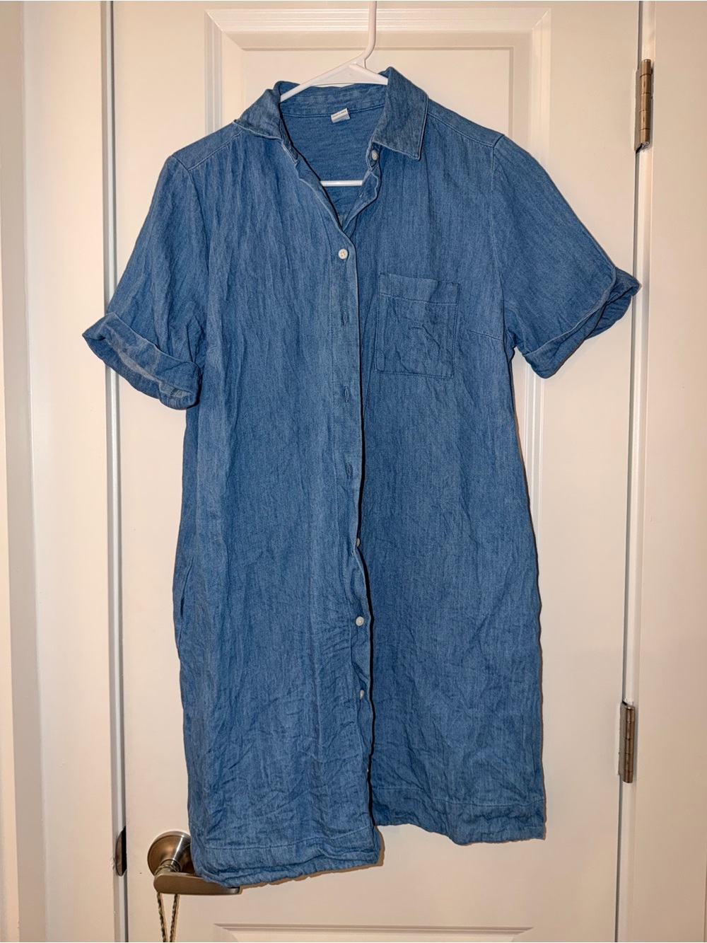 Old Navy Blue Chambray Midi Shirt Dress